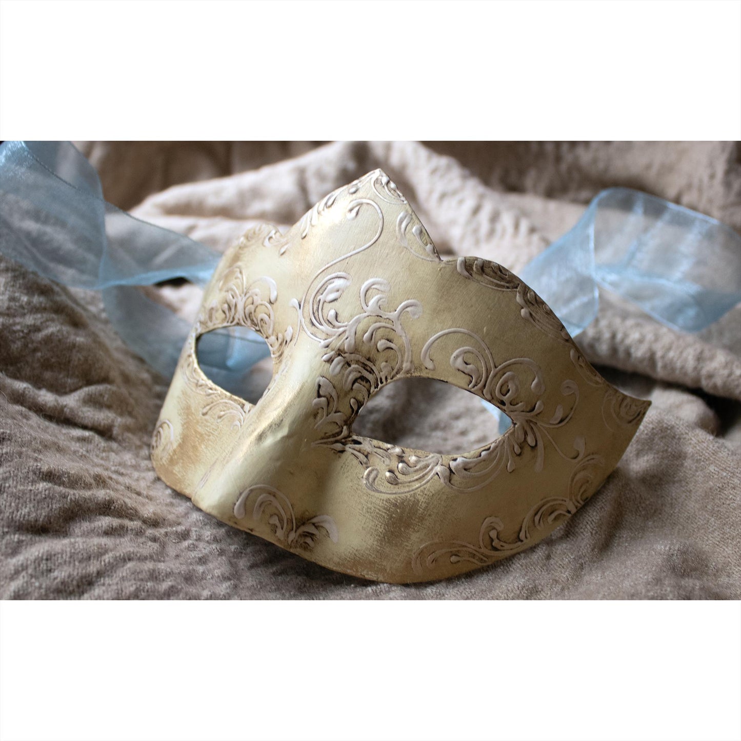 Maschera Veneziana Artigianale: Colombina Burro