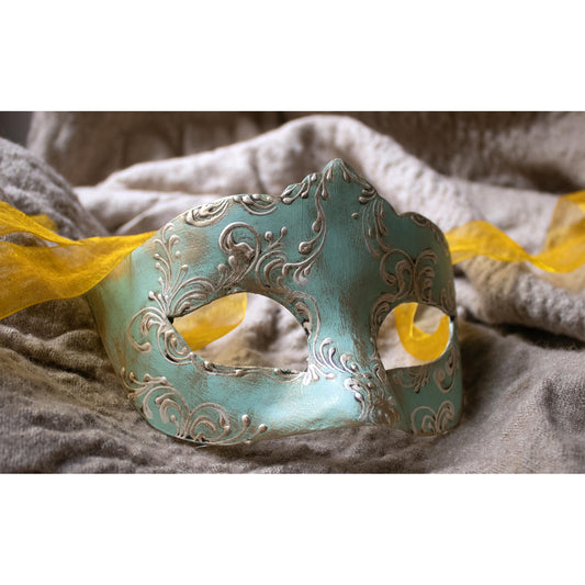 Maschera Veneziana Artigianale: Colombina Celeste