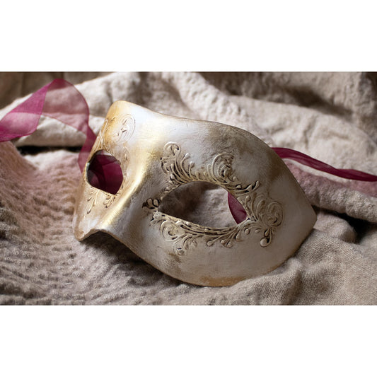 Maschera Veneziana Artigianale: Colombina Piatta Or