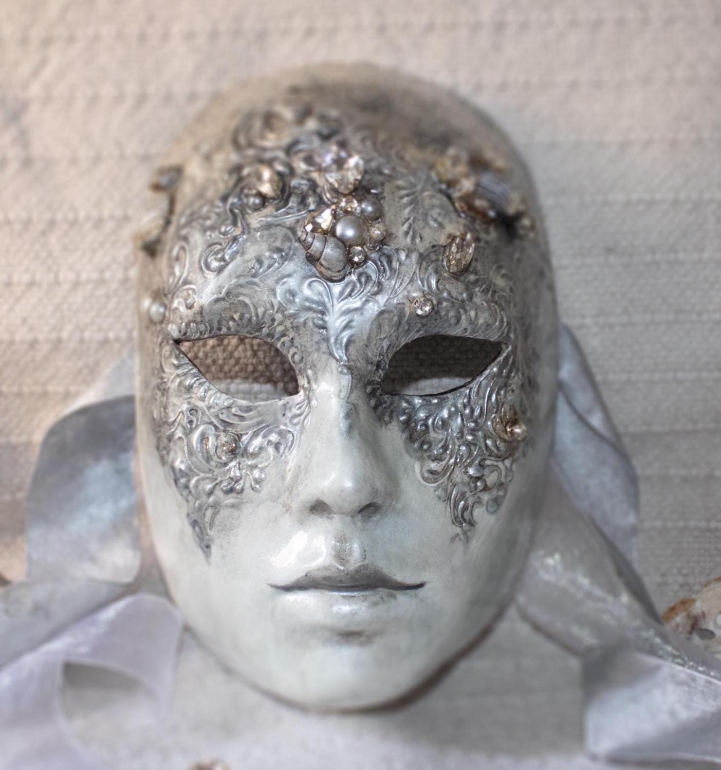 Maschera Veneziana "Volto Versailles Argento"