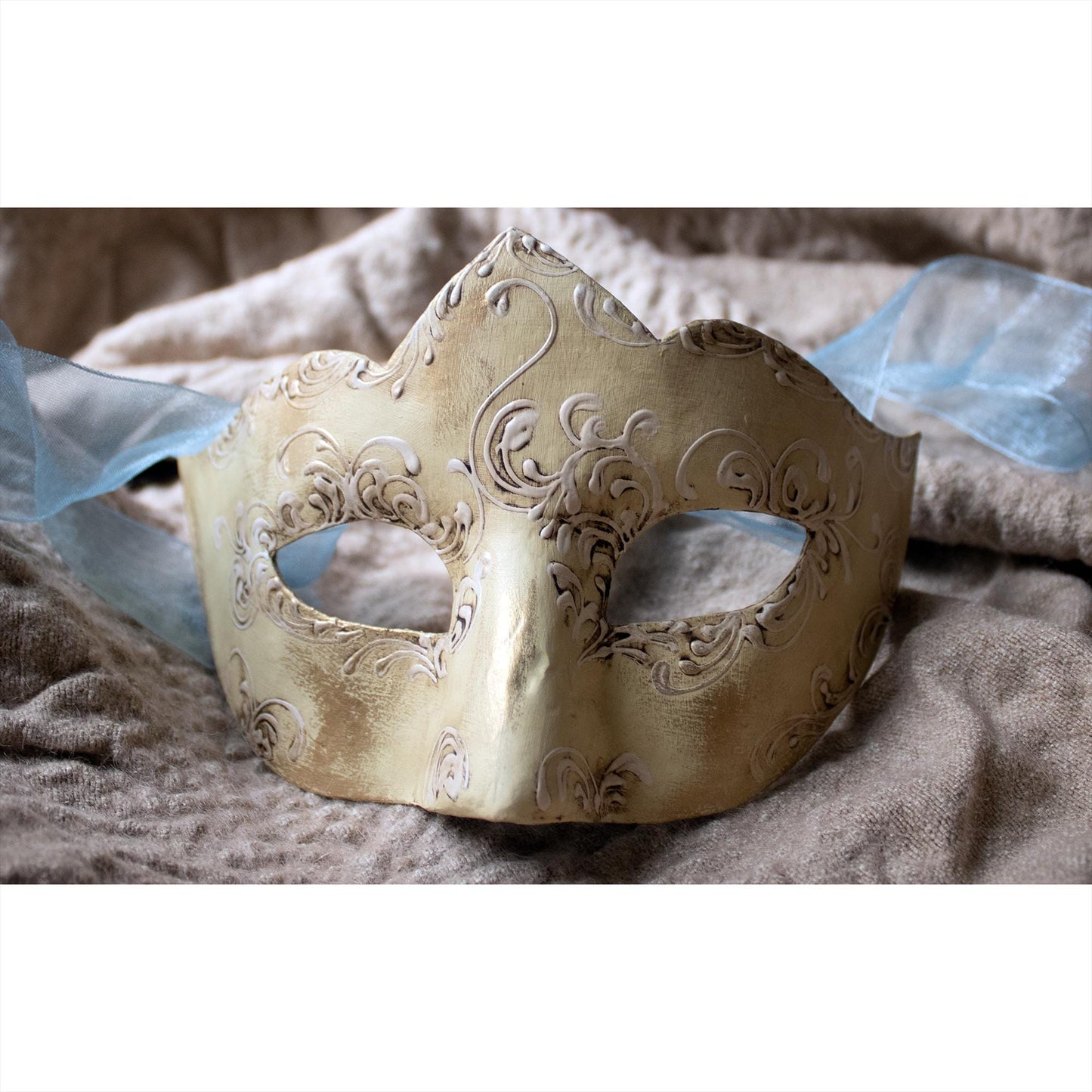 Maschera Veneziana Artigianale: Colombina Burro