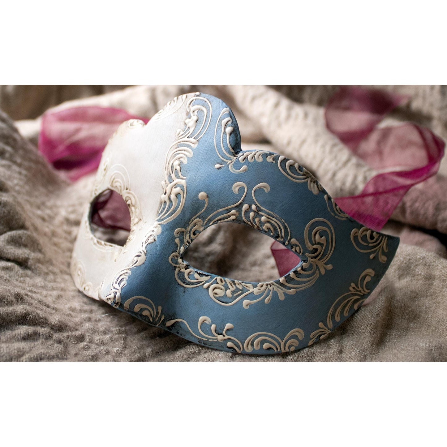 Maschera Veneziana Artigianale: Colombina Mezzablu