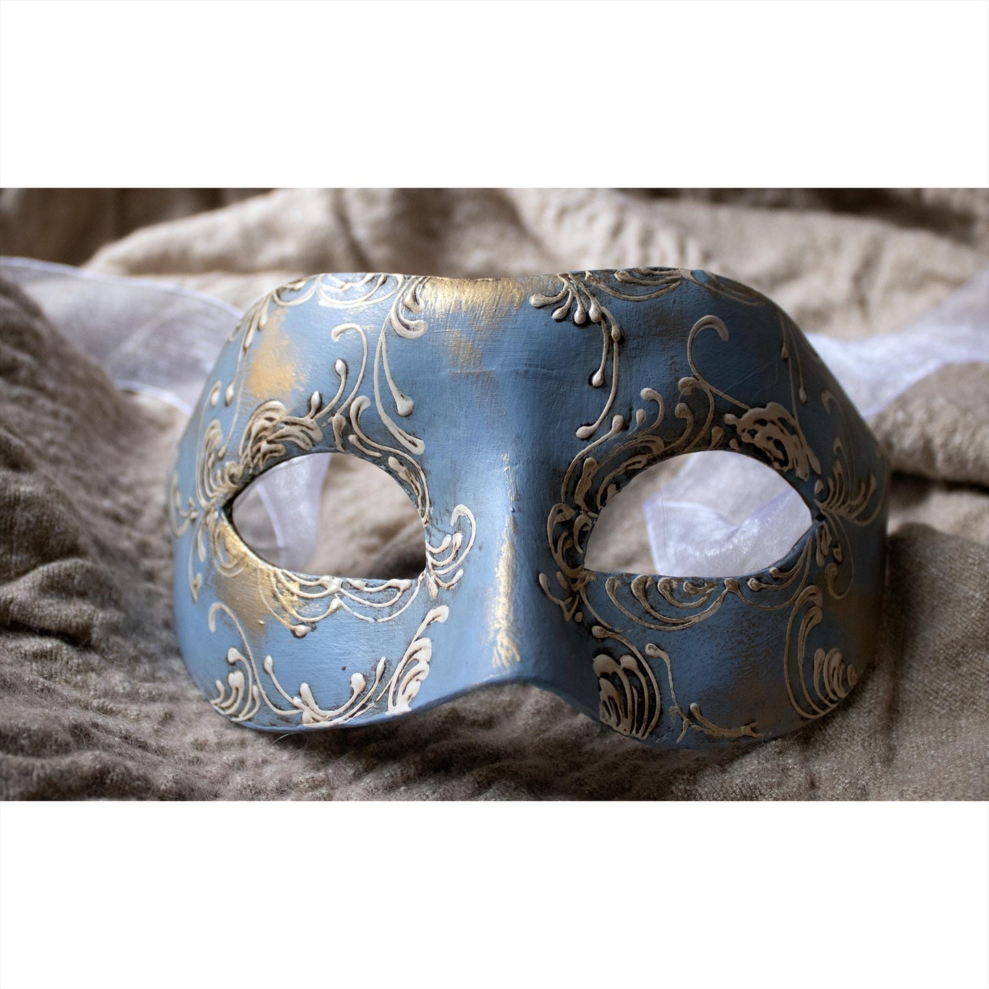 Maschera Veneziana Artigianale: Colombina Blu
