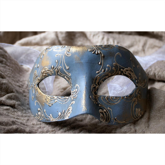 Maschera Veneziana Artigianale: Colombina Blu