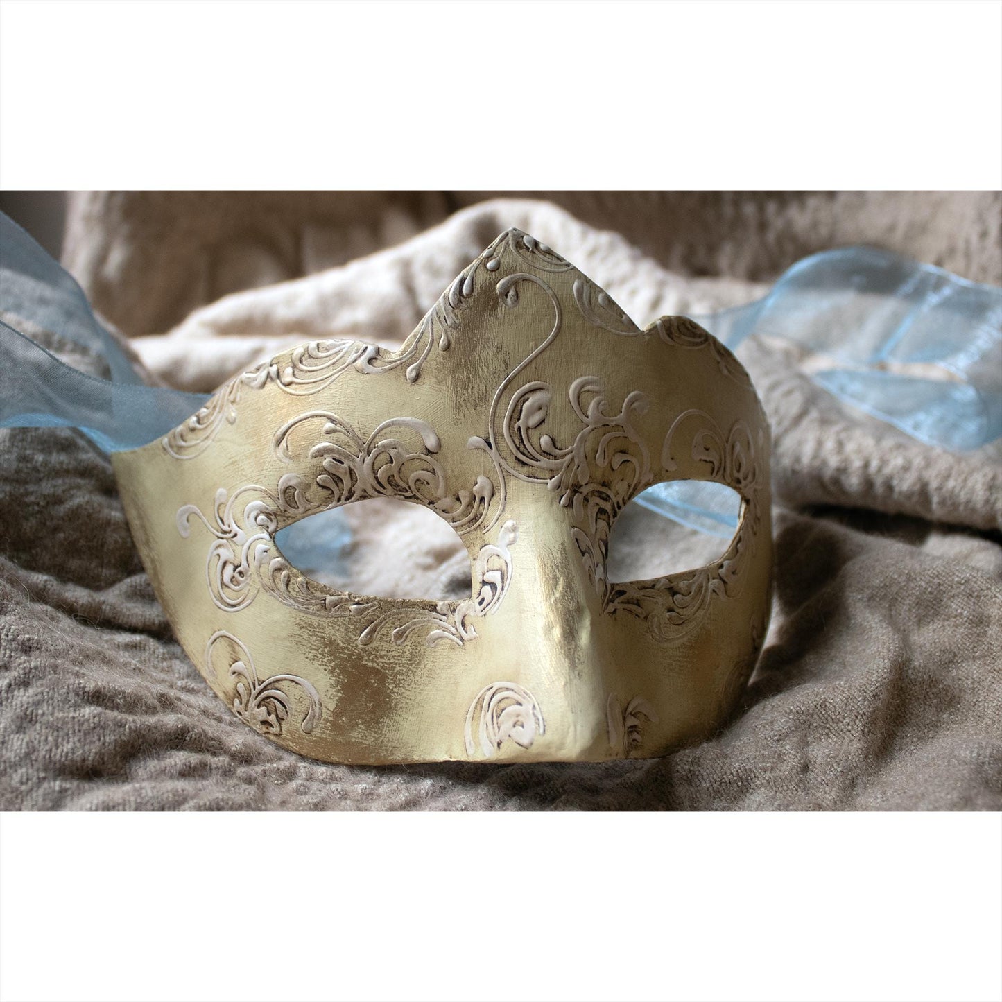Maschera Veneziana Artigianale: Colombina Burro