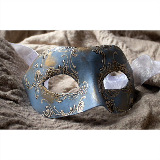 Maschera Veneziana Artigianale: Colombina Blu